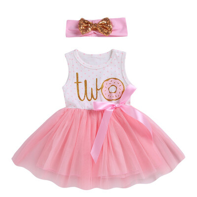 

Girls Cotton Baby Infant Fairy Tale Petals Colorful Dress with Headwear Princessborn Baby Dresses Gift