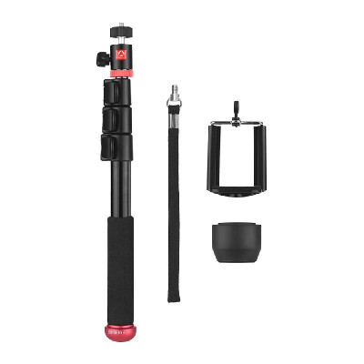 

KINGJOY Multifunctional Aluminium Alloy Selfie Stick with Adjustable Phone Clip Mini Ballhead Camera Camcorder Monopod Unipod Po