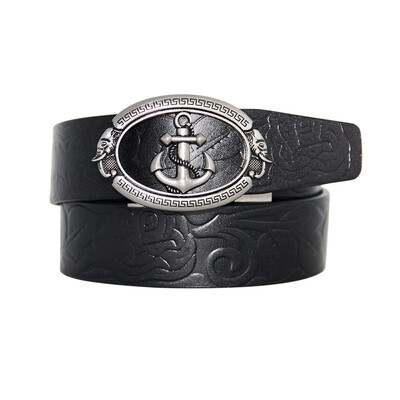 

BPSTAR Mens Automatic Buckle Genuine Leather Mens Ratchet Holeless Belt Business High Quality Mens Real Belt for Pants