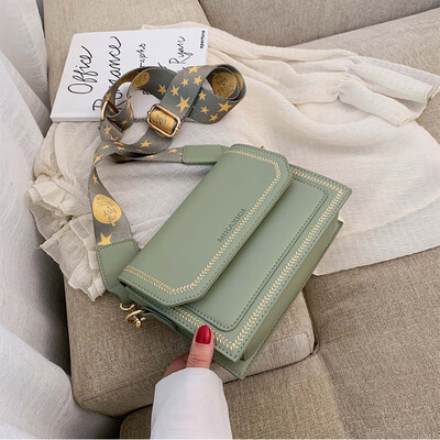 

Baihuan Women 2019 New Broadband simple Ocean Air small Square bag Summer Korean version Leisure slanted small Square bag