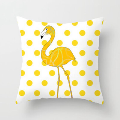 

Yellow Polyester Pillow Case Sofa Car Waist Throw Cushion Cover Home Decoration