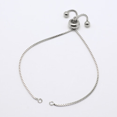 

304 Stainless steel Chain Bracelet Makings Slider Bracelets Making Stainless Steel Color 8-58"220mm 1mm Hole 2mm