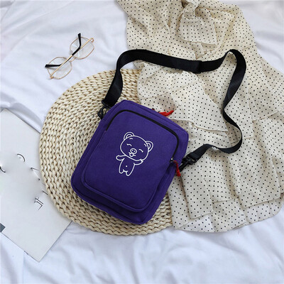 

Tailored Female Bag Cartoon Pig Canvas Bag Personality Diagonal Bag Small Shoulder Bag