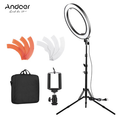 

Andoer LA-650D 5500K 36W Ring Digital Photographic Studio Light with 600 LED Lights Stepless Adjustment W Color Filters&Bag f