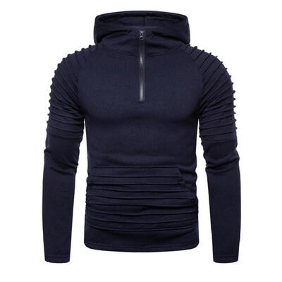 

Mens Casual Long Sleeve Pullover Hoodies Autumn Winter Solid Warm Sweatshirt