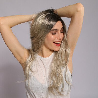 

〖Follure〗Sexy Women Girl Long Silver Gradient Wig Wavy Curly Synthetic Fashion Wigs Hot