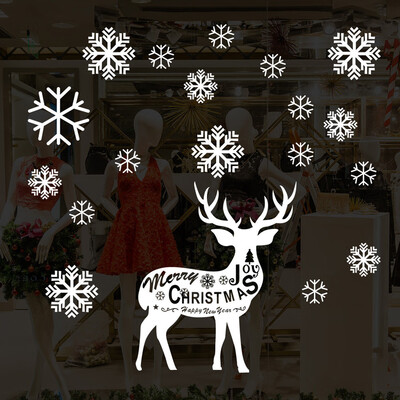 

Toponeto Merry Christmas Cute Elk Removable Wall Sticker Home Decoration