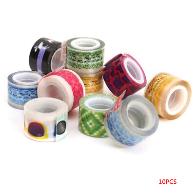 

10PCS Cartoon Mini Stationery Tape Children Scrapbook Adhesive Tape Decorative Sticky Paper Masking Tape