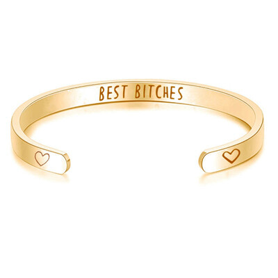 

Stainless Steel For Friends Inspirational Bracelet Bangle Letter Engraved Gifts