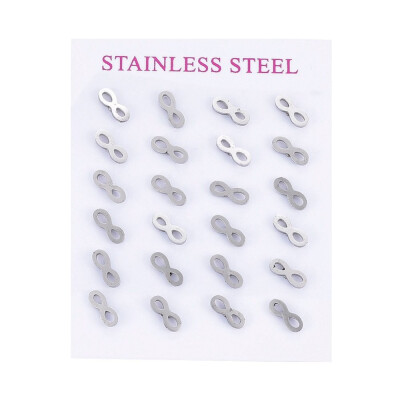 

304 Stainless Steel Stud Earrings Infinity Stainless Steel Color 9x35x1mm Pin 08mm