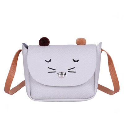 

Shoulder Bag Cat Ear Coin Purse Kids Women PU Small Square Crossbody Bags