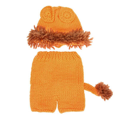 

2pcs Baby Lion Crochet Hat Pants Costume Photo Props Cute Handmade Outfit