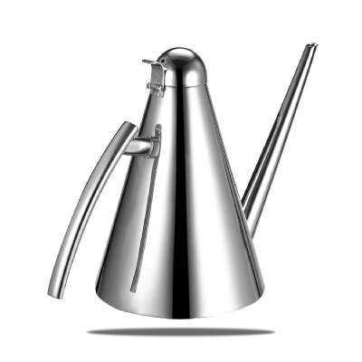 

304 Stainless Steel Elegant Oil Can Drizzler Cruet Conical-Shaped Pot Flagon Olive Oil Dispensor with Drip-Free Spout Lid Cap Hand