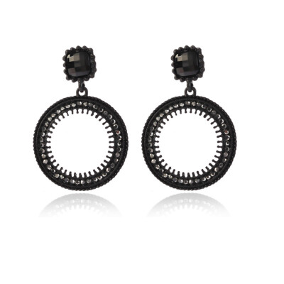 

Circle Pendant Earrings Korean long ring All-match Retro