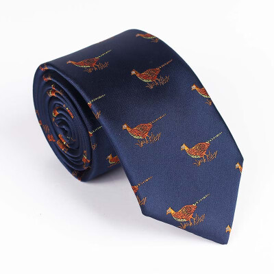 

Spot stable supply polyester bird pattern pattern one-way cutting tie mens formal business personality tie