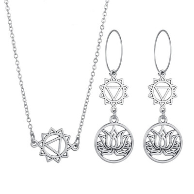 

Vintage Earrings Necklace Set Lady Personality Charm Fashion Jewelry Set Silver Moon Star Owl Necklace Punk Mens Jewelry