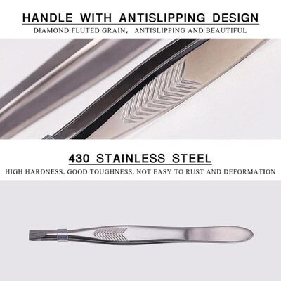 

Stainless Steel Eyebrow Tweezers Women Face Hair Removal False Eyelash Clip
