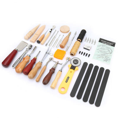 

Greensen 25pcs DIY Hand-work Craft Leather Hand Sewing Tools Needle Wax Thread Punch Hole Tool Kit