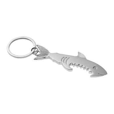 

Fish Shaped Stainless Steel Can Beer Bottle Opener Keyring Key Chain Silver