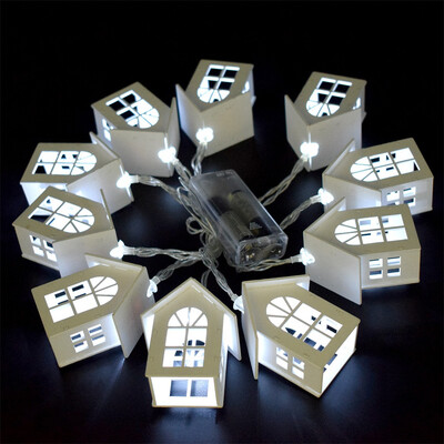 

Gobestart European House Shaped Light String Light Wedding Festivals Home Decoration