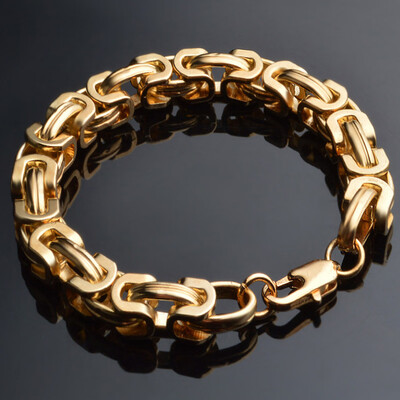 

Unisex Bracelet 9MM Width Stack Twisted Gold Plated Link Chain Jewelry for Women Men Grateful