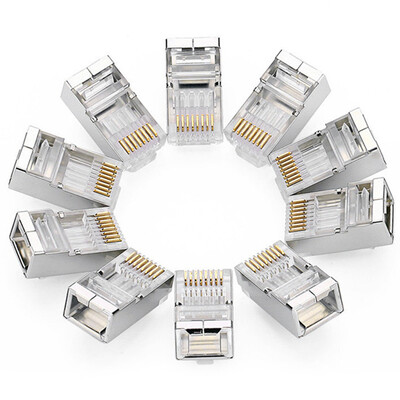 

8P8C Modular Ethernet Cable Head Plug Gold-plated Cat 6 Crimp Network RJ45 Connector Cat6 10pcs