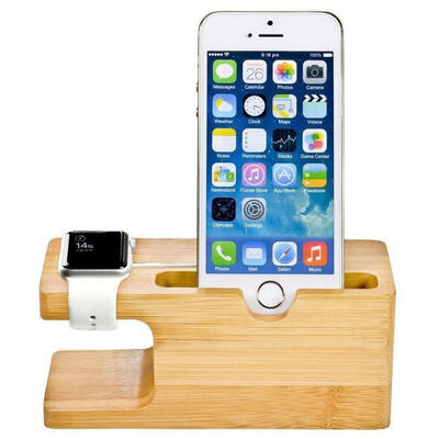 

Bamboo Charging Dock Station Charger Holder Stand For Apple Watch iWatch iPhone