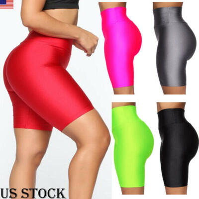 

Womens Plain Gym Active Summer Cycling Shorts Basic Stretch Short Hot Pants US