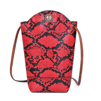 

Snake Print Shoulder Messenger Packs Leather Women Crossbody Phone Bags