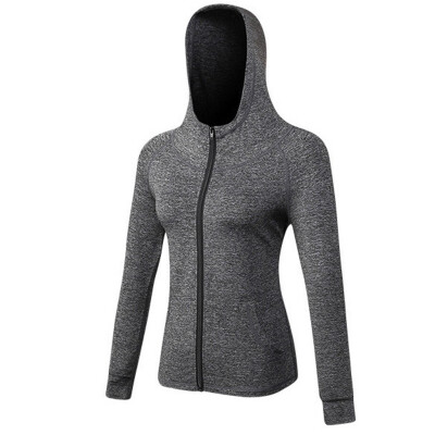 

Gobestart Womens Pure Cap Zipper Fitness Sports Running Long Sleeve Yoga Coat