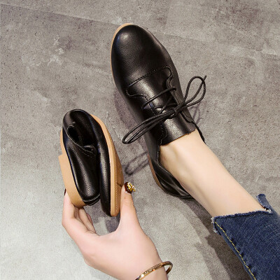 

Shoe children Spring&Autumn Korean version of the student sharp-headed flat-bottomed small leather shoes soft sister hundred t