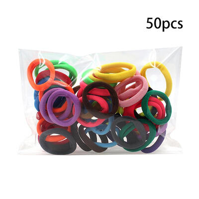 

50Pcs Fashion Solid Color Hair Ring Rope Elastic Women Girl Ponytail Holder