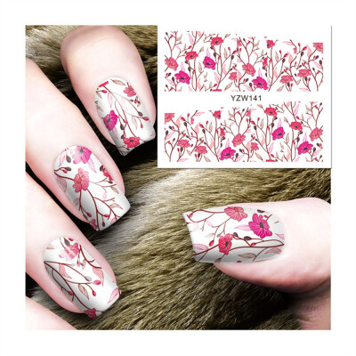 

〖Follure〗Water Decals Nail Art Transfer Stickers Big Sheet Manicure Decoration