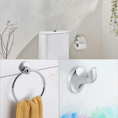 

6pcs Wall Mount Bathroom Toilet Accessory Set Towel Rack Toothbrush Soap Paper HolderBathroom Tool Bathroom Accessories