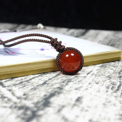 

Fei wu Natural agate necklace jade clavicle chain female style pendant