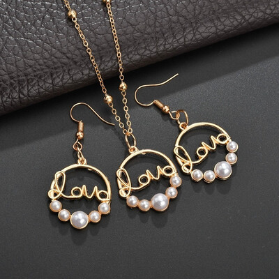 

New Necklace Creative Five-petal Flower Handmade With Sweet Earrings Series Necklace Jewelry Beautiful Romantic Wedding Party