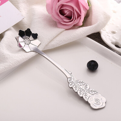 

Toponeto Stainless Coffee Spoon Flower Shape Dessert Ice Cream Candy Tea Spoon