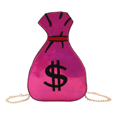 

Fashion Dollar Embroidery Laser Color Mini Shoulder Bag Zipper Crossbody Purse