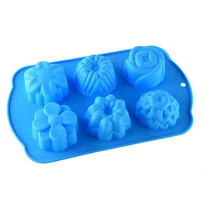 

6 Cavities 3D Silicone DIY Fondant Cake Chocolate Decorating Mold Baking Tool