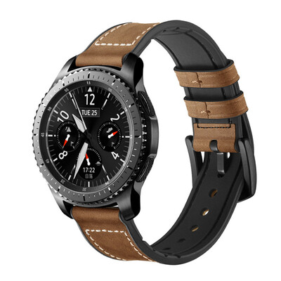

For Samsung Galaxy Watch 46MM Silicone Leather Replacement Wrist Strap