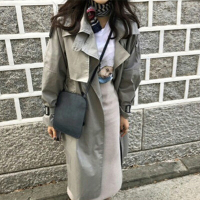 

Roseonmyhand Women Long Sleeve Solid Button Long Coat Shawl Windbreaker Long Coat
