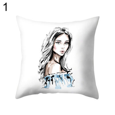 

Fashion Cool Girl Lady Pillow Case Cushion Cover Sofa Bed Car Cafe Office Decor