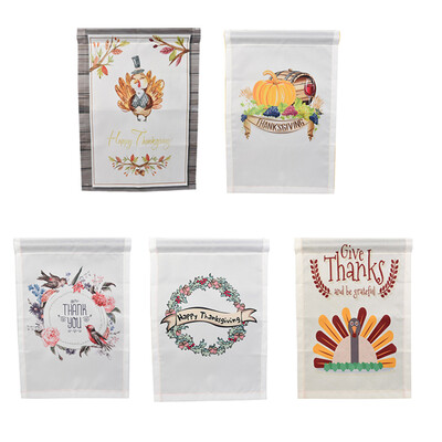 

Tailored 5 Pcs Happy Thanksgiving Garden Flags House Decor Mini Yard Banner 12 x 18