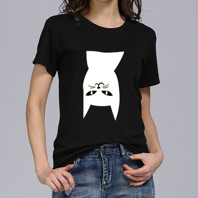 

Starmoon Women Girls Plus Size Lips Cat Print Shirt Short Sleeve T Shirt Blouse Tops