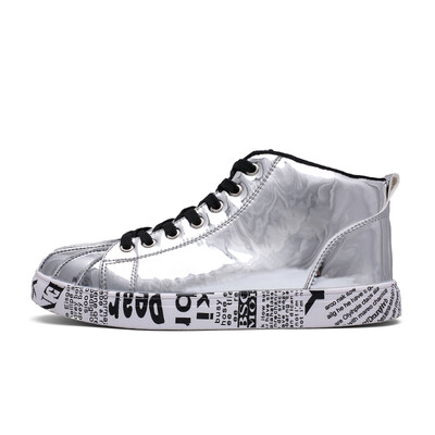 

2019 Fashion Mens Vulcanized Shoes High Top Lace-up Autumn Winter Casual Shoes For Men Adult Boys Flat Sneakers Tenis Feminino