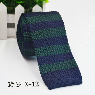 

Knit flat striped tie 5CM narrow section mens business tie direct