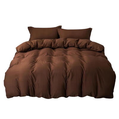 

4pcs Simple Solid Soft Bedding Set Quilt Sheet Pillowcases Home Accessories