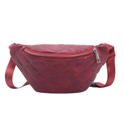 

Solid Color Women Waist Packs Trendy Simple PU Shoulder Casual Belt Bags