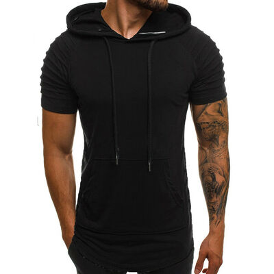 

SUNSIOM Gym Men Bodybuilding Hooded T-Shirt Top Muscle Clothing Stringer T-Shirt Hot