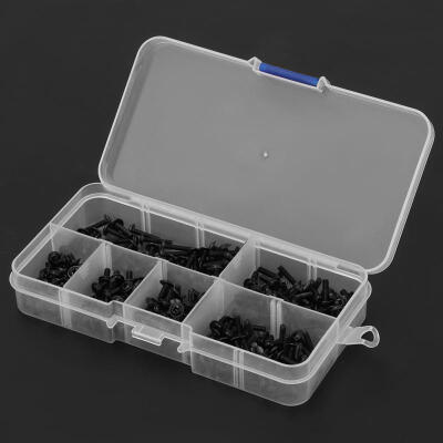 

Greensen 300Pcs M25 Black Round Head Cross with Washer Carbon Steel Screw Bolt Assortment Set